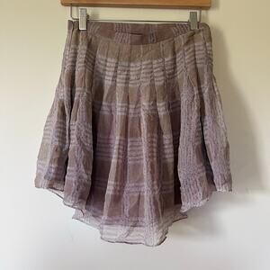 Anthropologie Hunter Dixon Y2K Plaid Silk Academia Skirt Size 4 Small